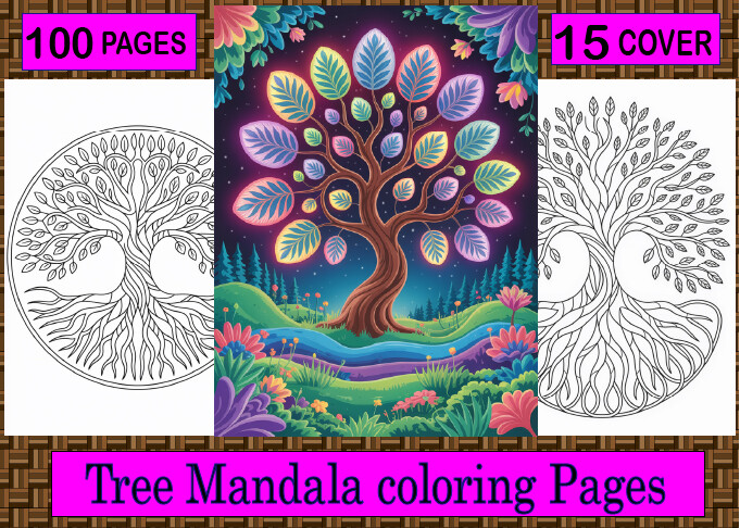 Tree Mandala Coloring Pages for Adults