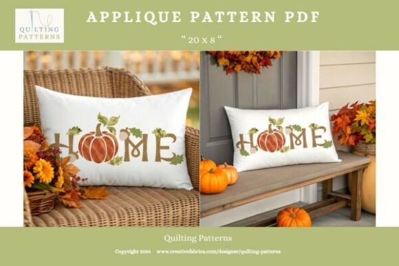 Autumn Applique Pattern"Home" PDF
