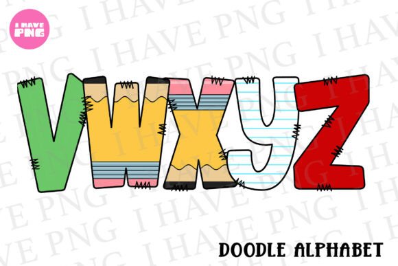 Back to school Doodle Alphabet PNG
