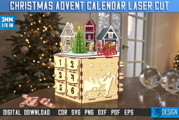 Christmas Advent Calendar Laser Cut Cnc Laser Cutting