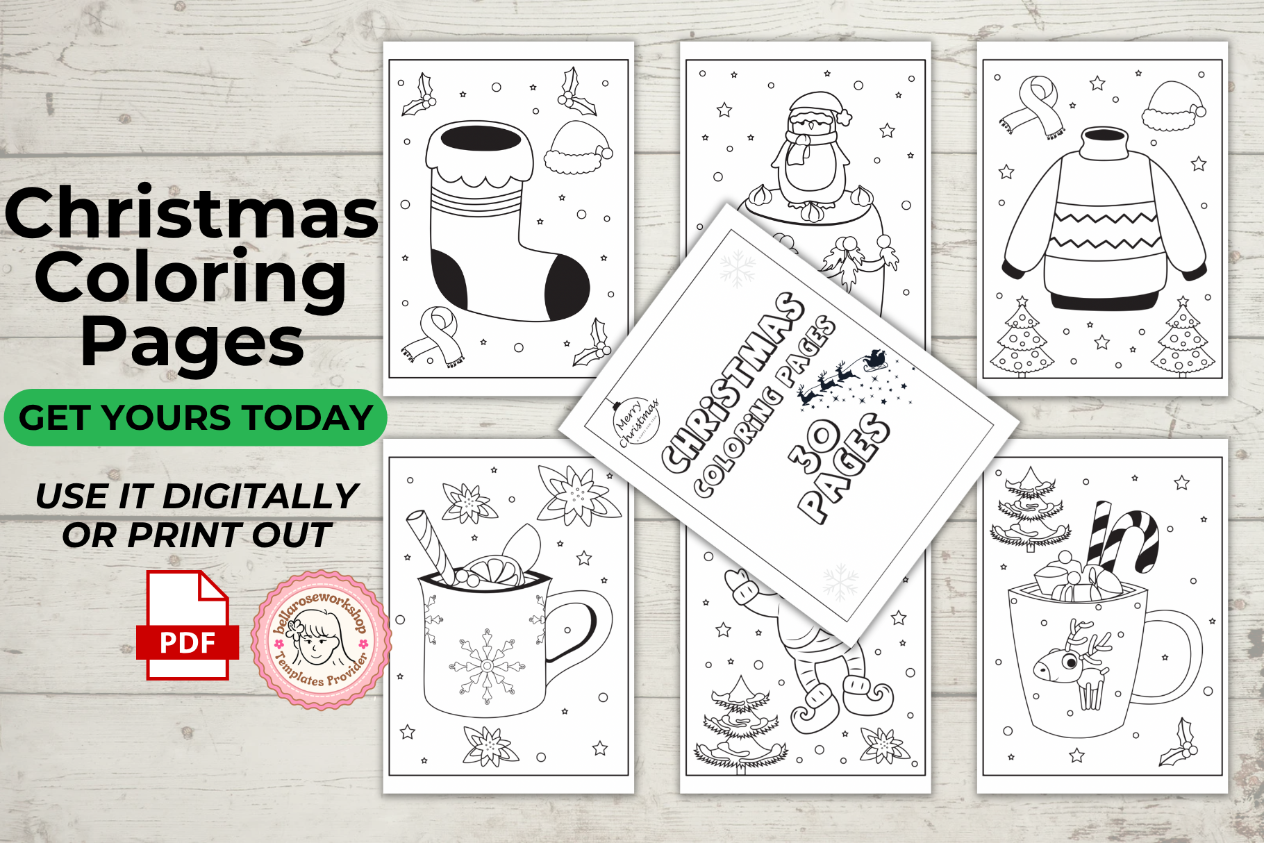 Christmas Coloring Pagee, Holiday Design