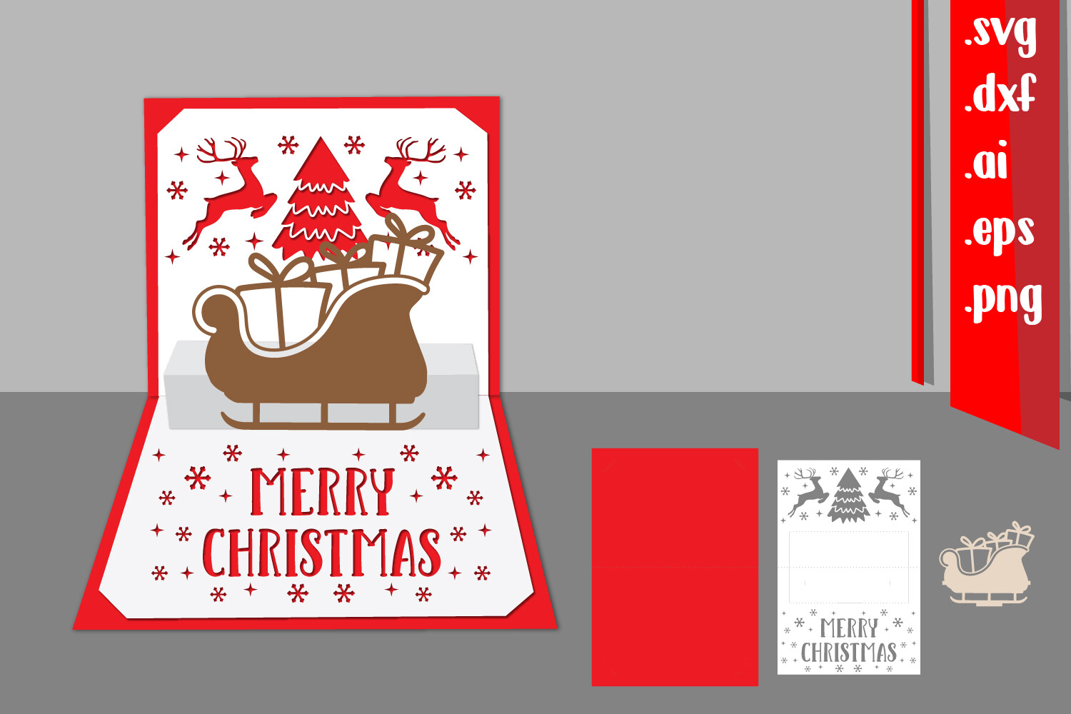 Christmas Pop-Up Card, 3D Christmas Card