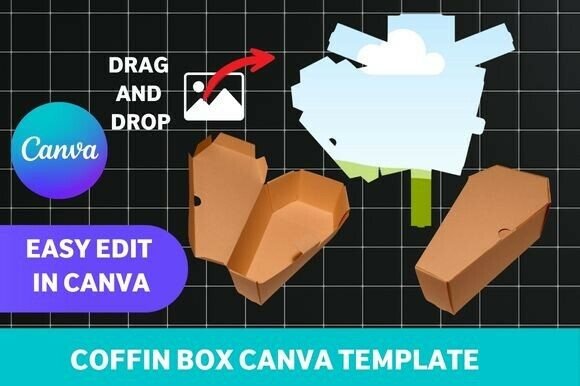 Coffin Box Canva Template