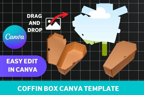 Coffin Box Canva Template