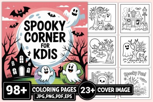 Cozy Spooky Corner Kids Coloring Pages
