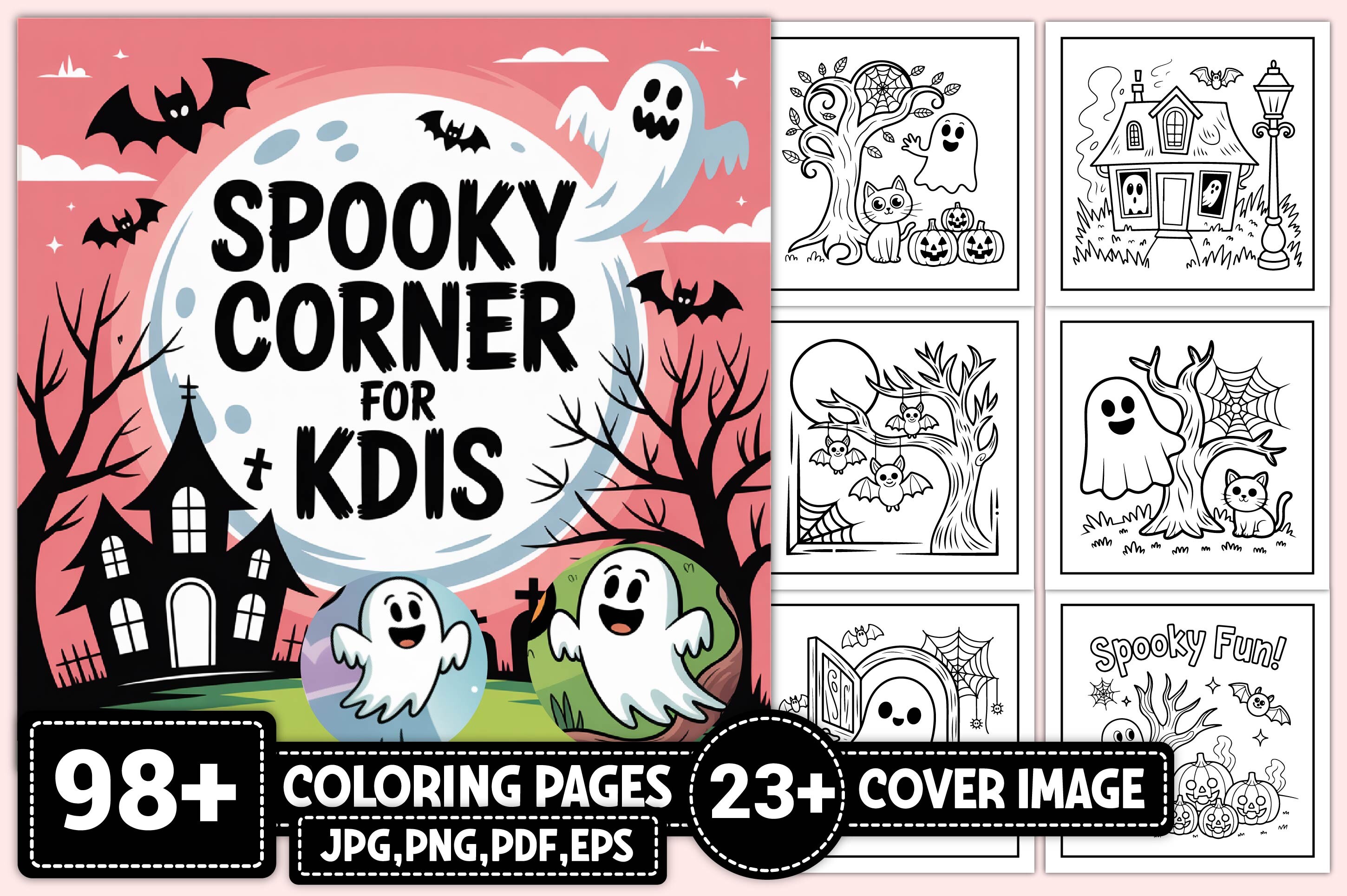Cozy Spooky Corner Kids Coloring Pages