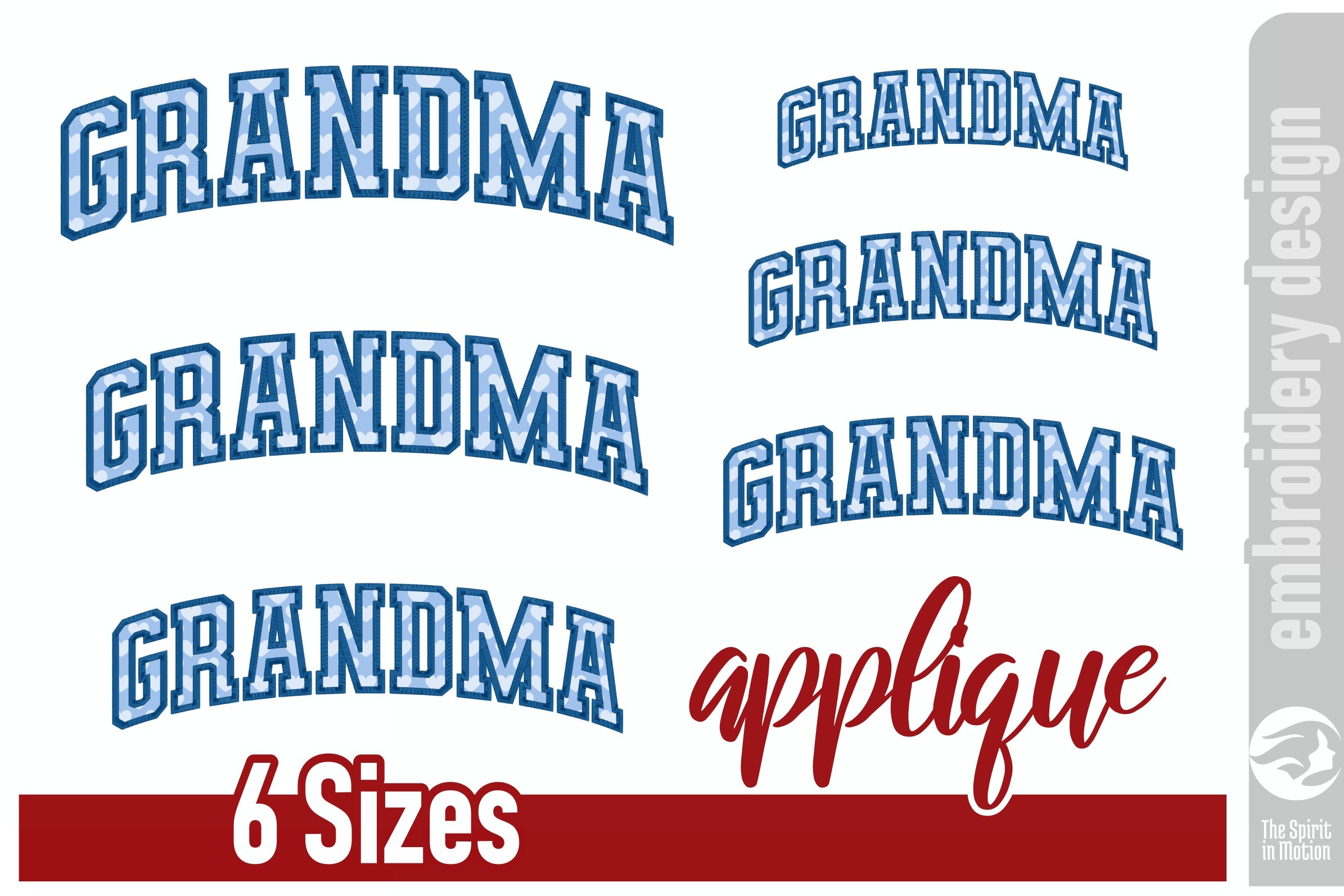 Curved Grandma Applique Design