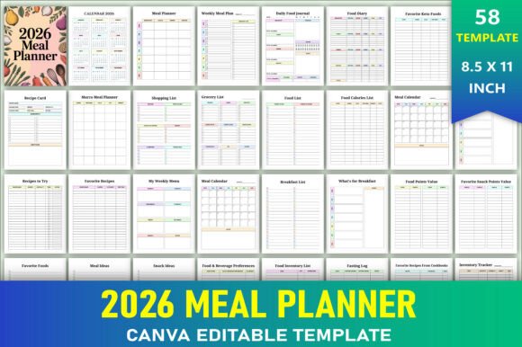Editable 2026 Meal Planner