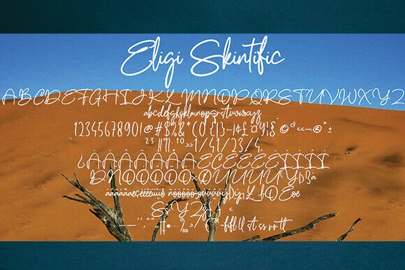 Elegi Skintific Font PNG with transparent background - Preview 1