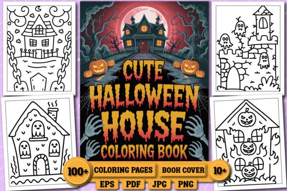 Halloween House Coloring Book for Kids