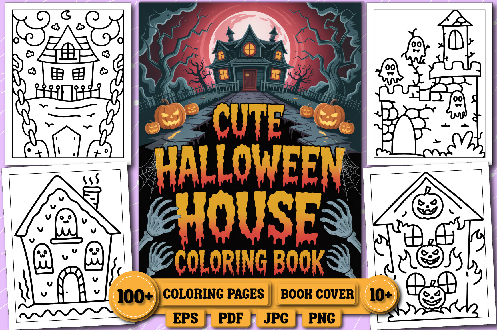 Halloween House Coloring Book for Kids