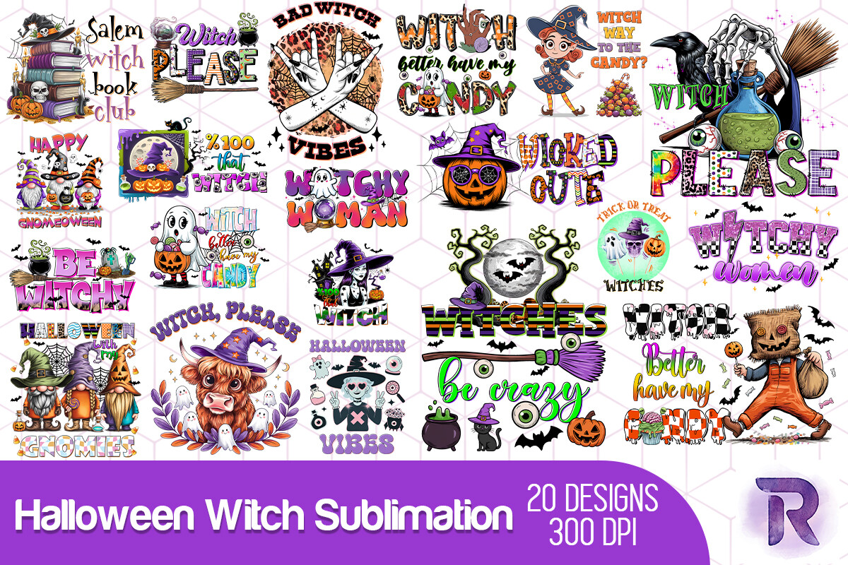 Halloween Witch Sublimation Bundle Graphic by Revelin · Creative Fabrica