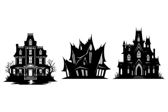 Haunted Houses Silhouettes Gothic Archit