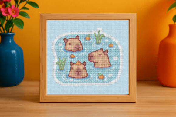 Kawaii Capybara Cross Stitch