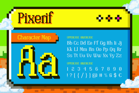 Pixerif Regular Font PNG with transparent background - Preview 1