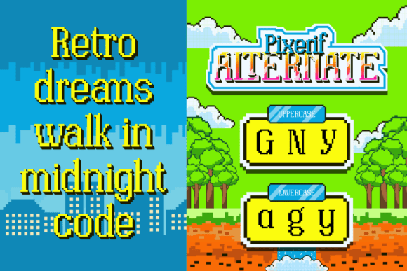 Pixerif Regular Font PNG with transparent background - Preview 5