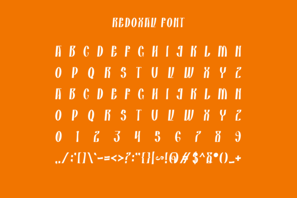 Redoxav Font PNG with transparent background - Preview 4