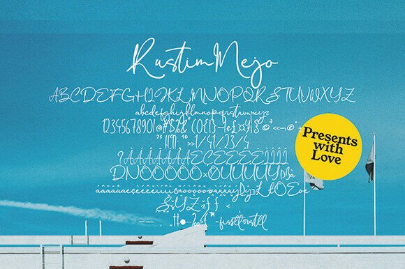 Rustim Mejo Font PNG with transparent background - Preview 1