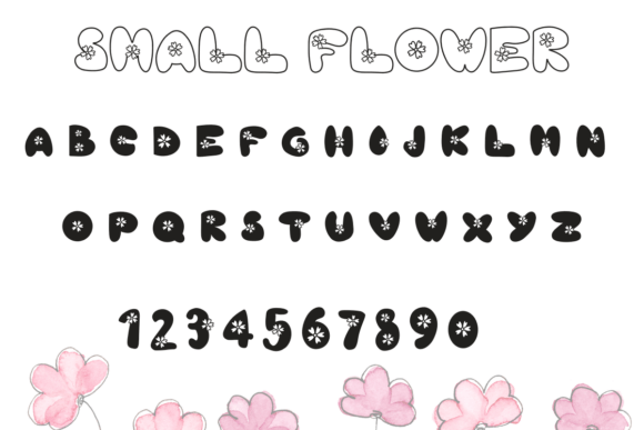 Small Flower Font PNG with transparent background - Preview 1