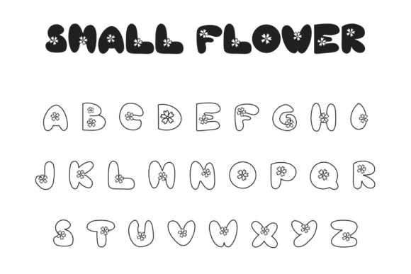 Small Flower Font PNG with transparent background - Preview 2