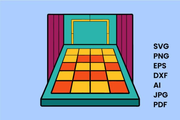 Vibrant Retro Stage Vector Design