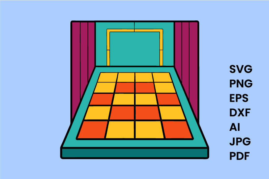 Vibrant Retro Stage Vector Design