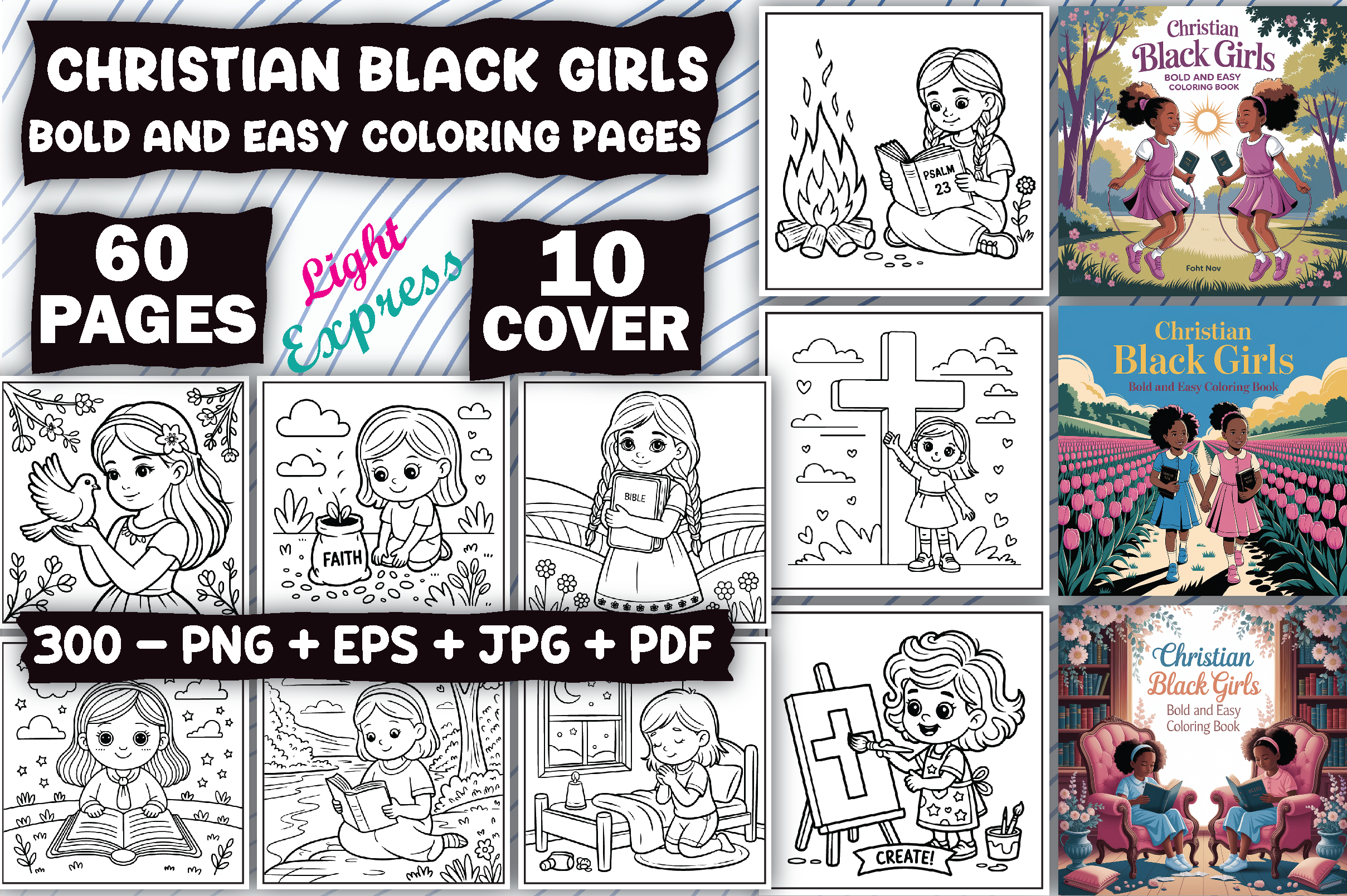 Bold Christian Black Girl Coloring Pages