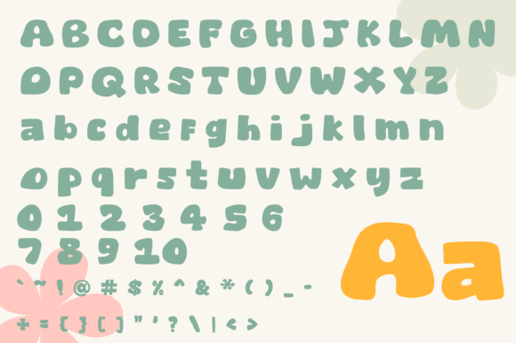 Chunky Pop Bounce Font PNG with transparent background - Preview 1