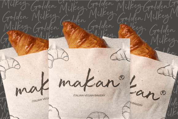 Golden Milkey Brush Font PNG with transparent background - Preview 1