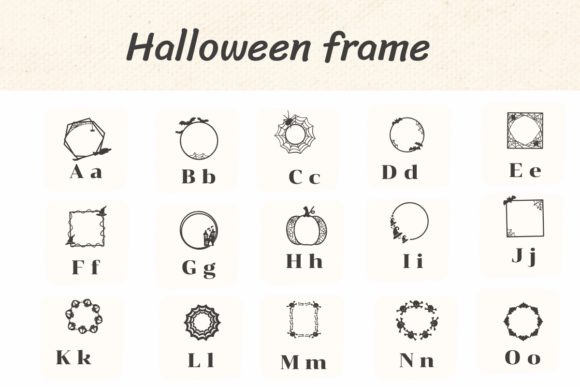 Halloween Frame Font PNG with transparent background - Preview 1