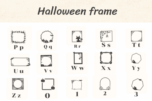 Halloween Frame Font PNG with transparent background - Preview 2