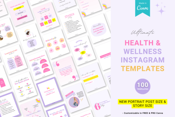 Health and Wellness Canva Templates Graphic Social Media Templates By catecreates1