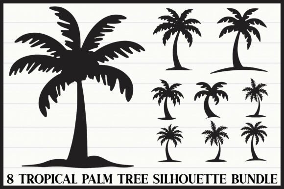 Island Palm Tree Clipart Set Graphic by gfxrokey · Creative Fabrica
