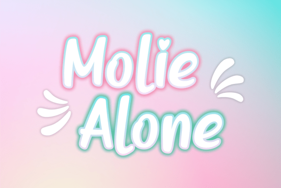 Molie Alone Font PNG with transparent background - Preview 2