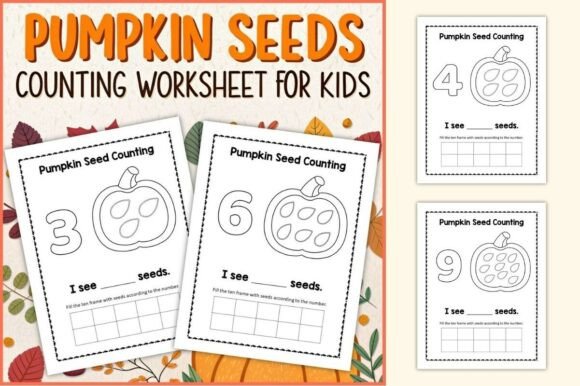 Pumpkin Seed Counting Worksheet for Kids