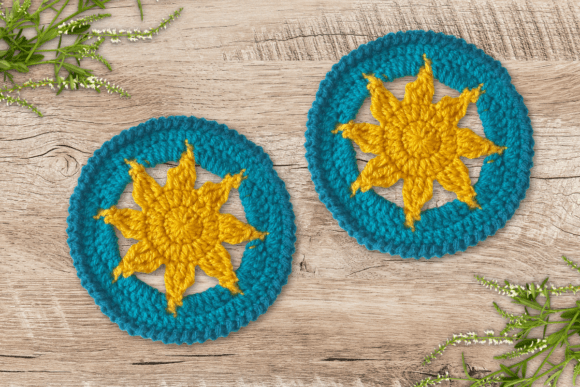Sun Coasters Crochet Pattern