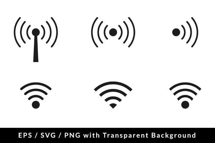 WIFI Icon Set SVG EPS PNG