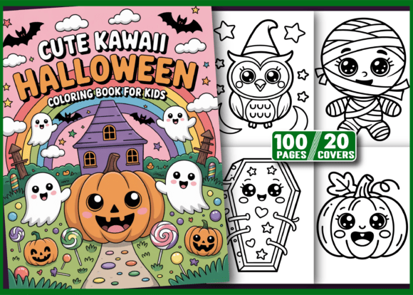 100 Cute Kawaii Halloween Book for Kids