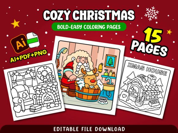 Cozy Christmas Coloring Pages for Adults