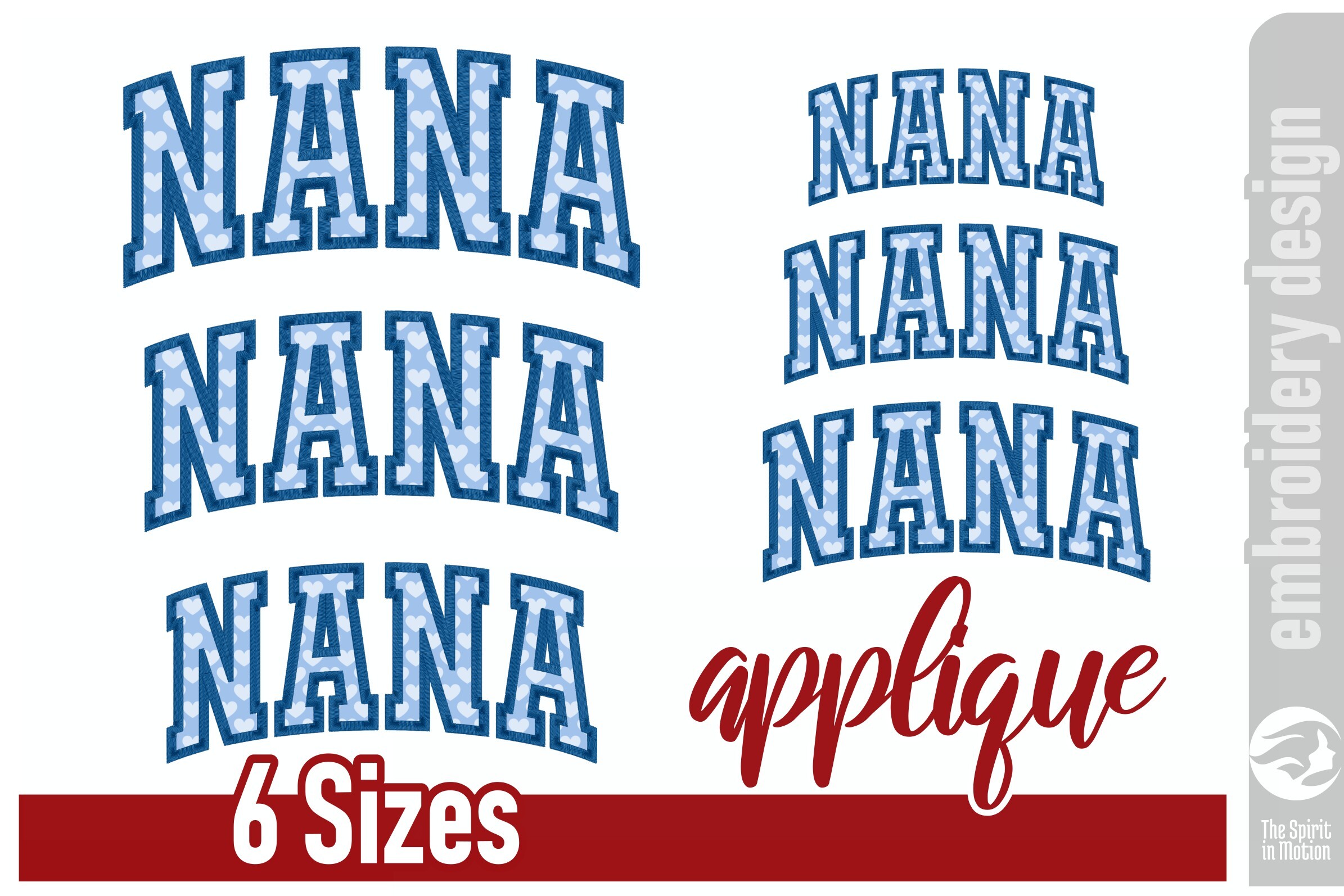 Curved NANA Applique Design