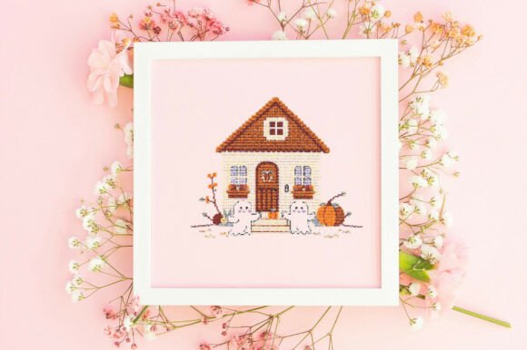 Halloween Ghostly Autumn Cottage