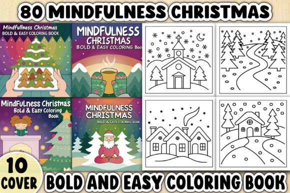 Mindfulness Christmas Coloring Book Page