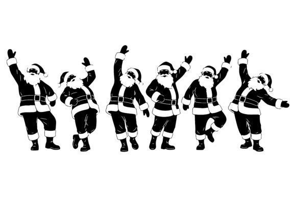 Santas Dancing Celebrating Festive Seaso