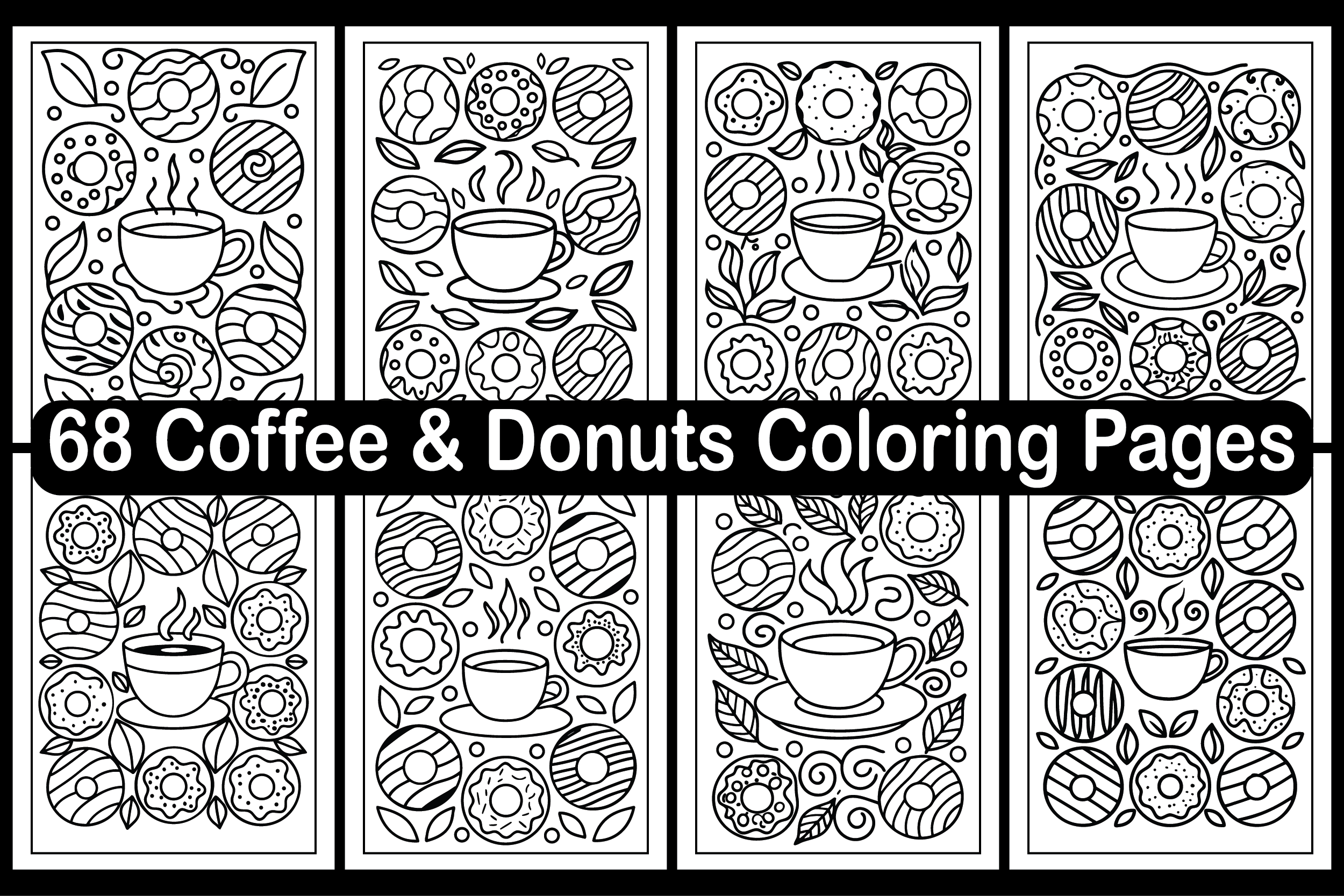 68 Coffee & Donuts Coloring Pages