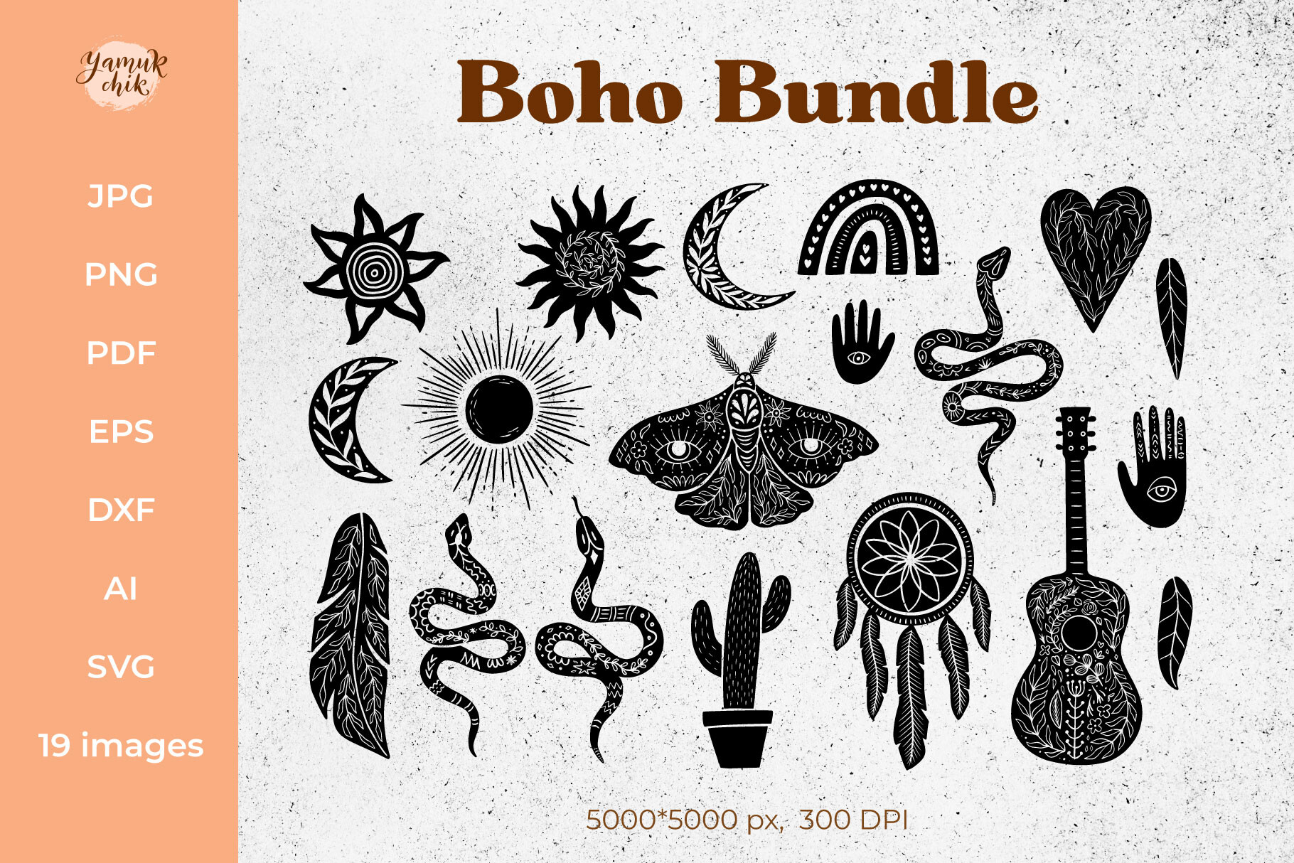 Boho SVG, Boho SVG Bundle,Mystical moon