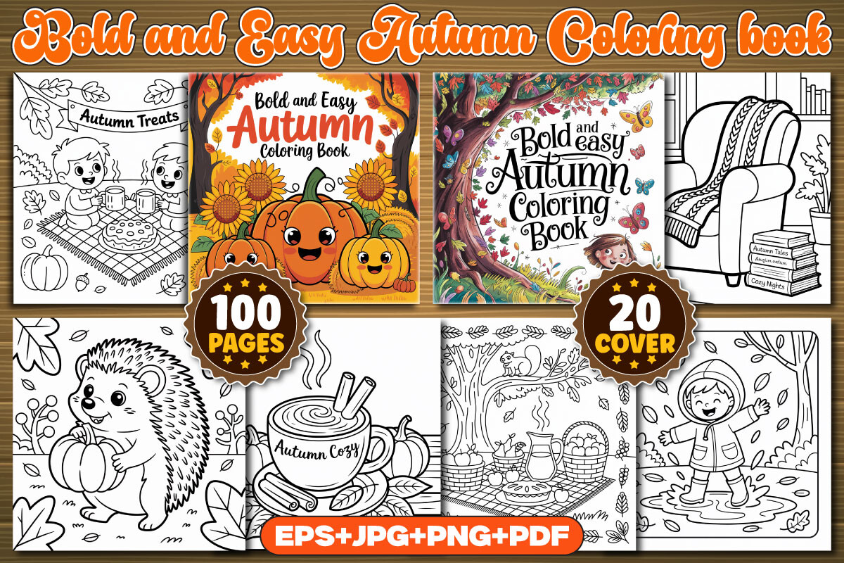 Bold and Easy Autumn Coloring Book