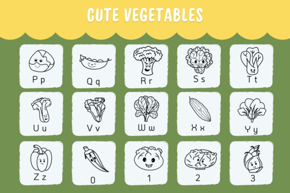 Cute Vegetables Font - Preview 1