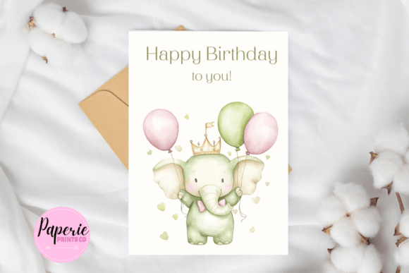 Elephant Birthday Card for Children