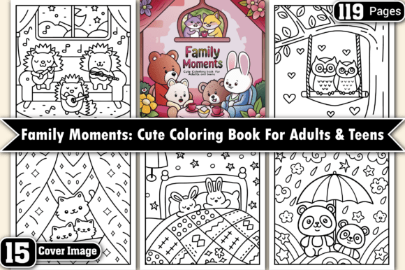 Family Moment Coloring Pages for Adults
