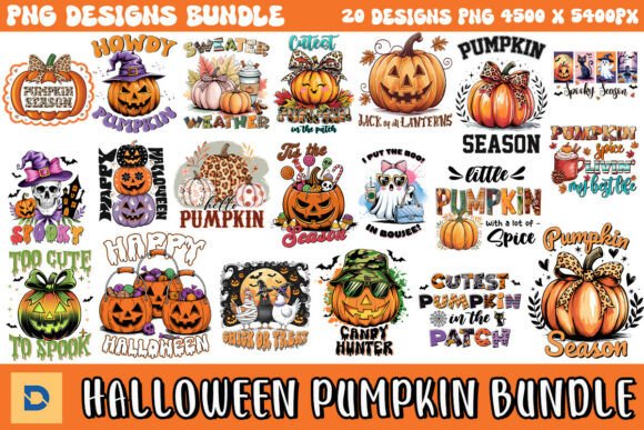 Halloween Pumpkin Sublimation Bundle Gráfico Modelos de Impressão Por DaFlowerChild